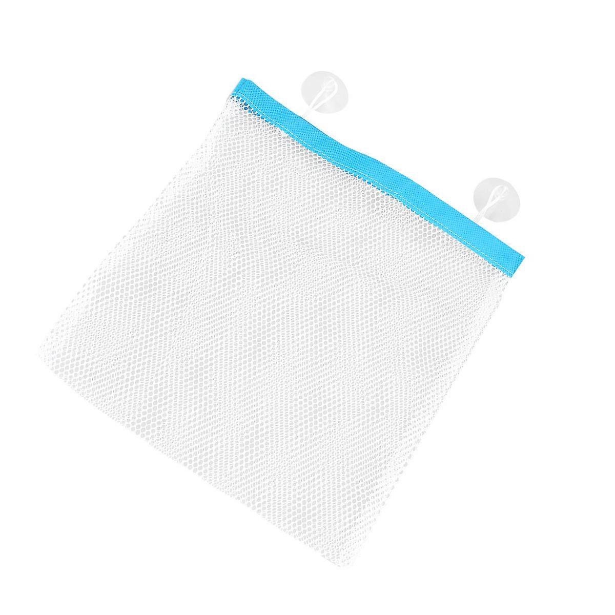 Bath Storage Pouch Mesh Bag with Strong Suction Cups for Easy Organization and Tidy Bathroom Setup
