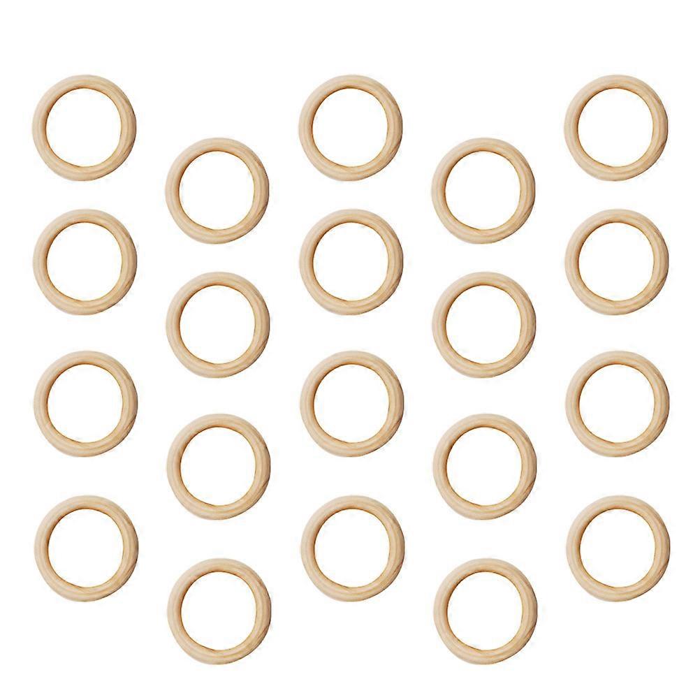 خواتم خشبية قلادة حرفية مشاريع DIY زينة عيد الميلاد 45 مم أصفر فاتح 50 قطعة