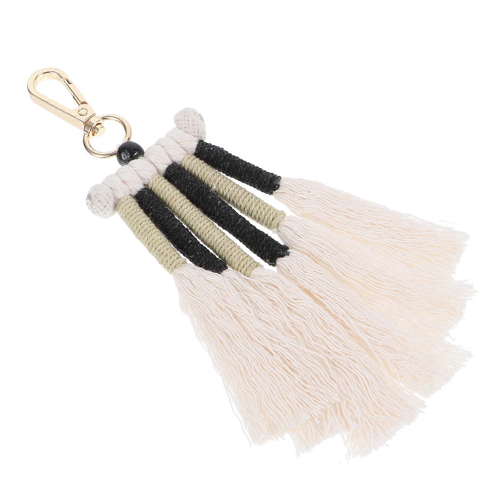 Tassel Key Ring Pendant Hand-Woven Keychain For Everyday Use Compact 1Pcs