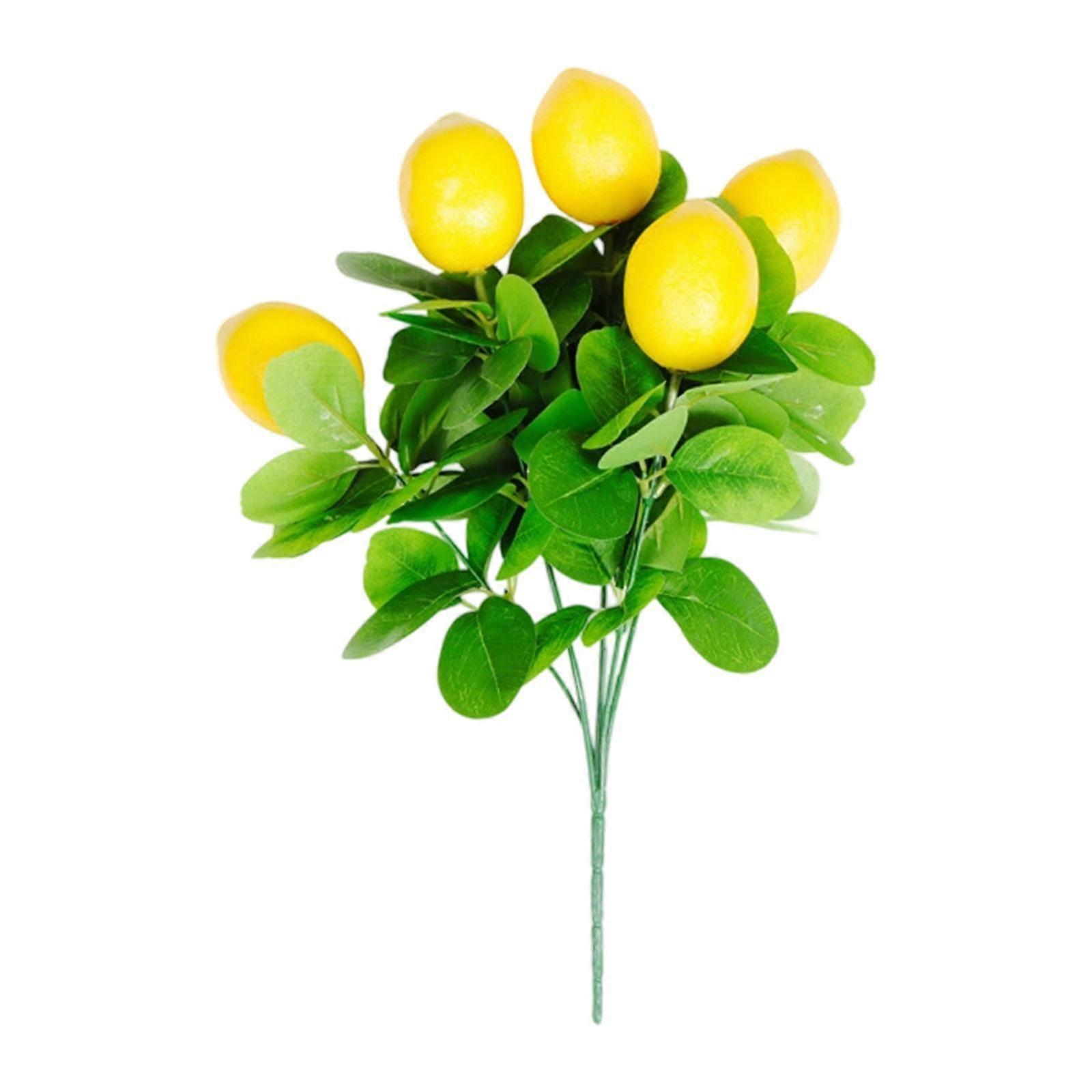 Artificial Lemon Branch Fake Lemon Plant Tables Centerpiece Faux Greenery Stem