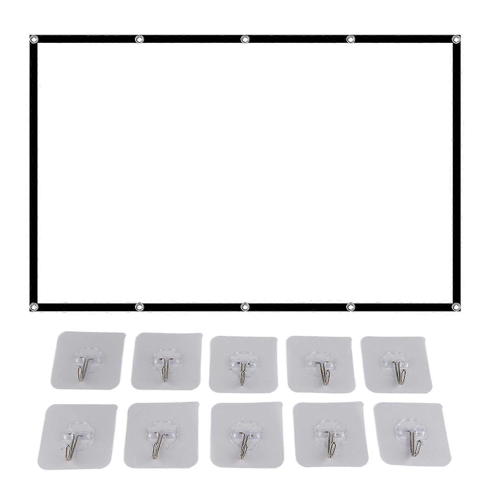 Foldable 16:9 Portable HD Projector Screen - Polyester Projection Curtain for Home & Office Use