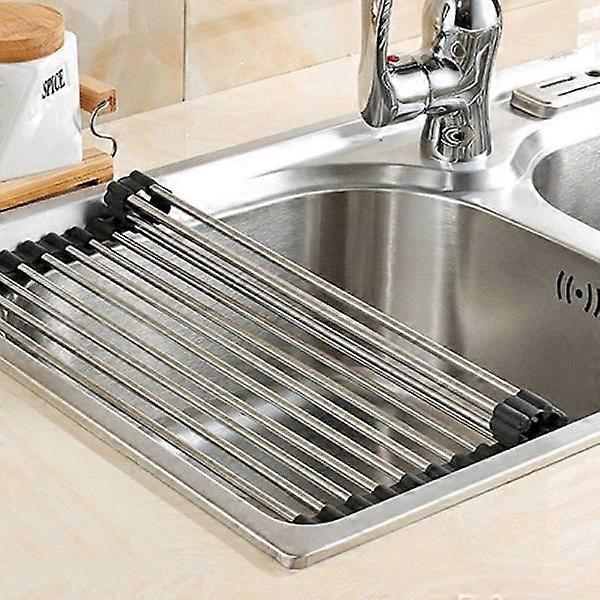 Rollable dish rack - 52x30 cm silver