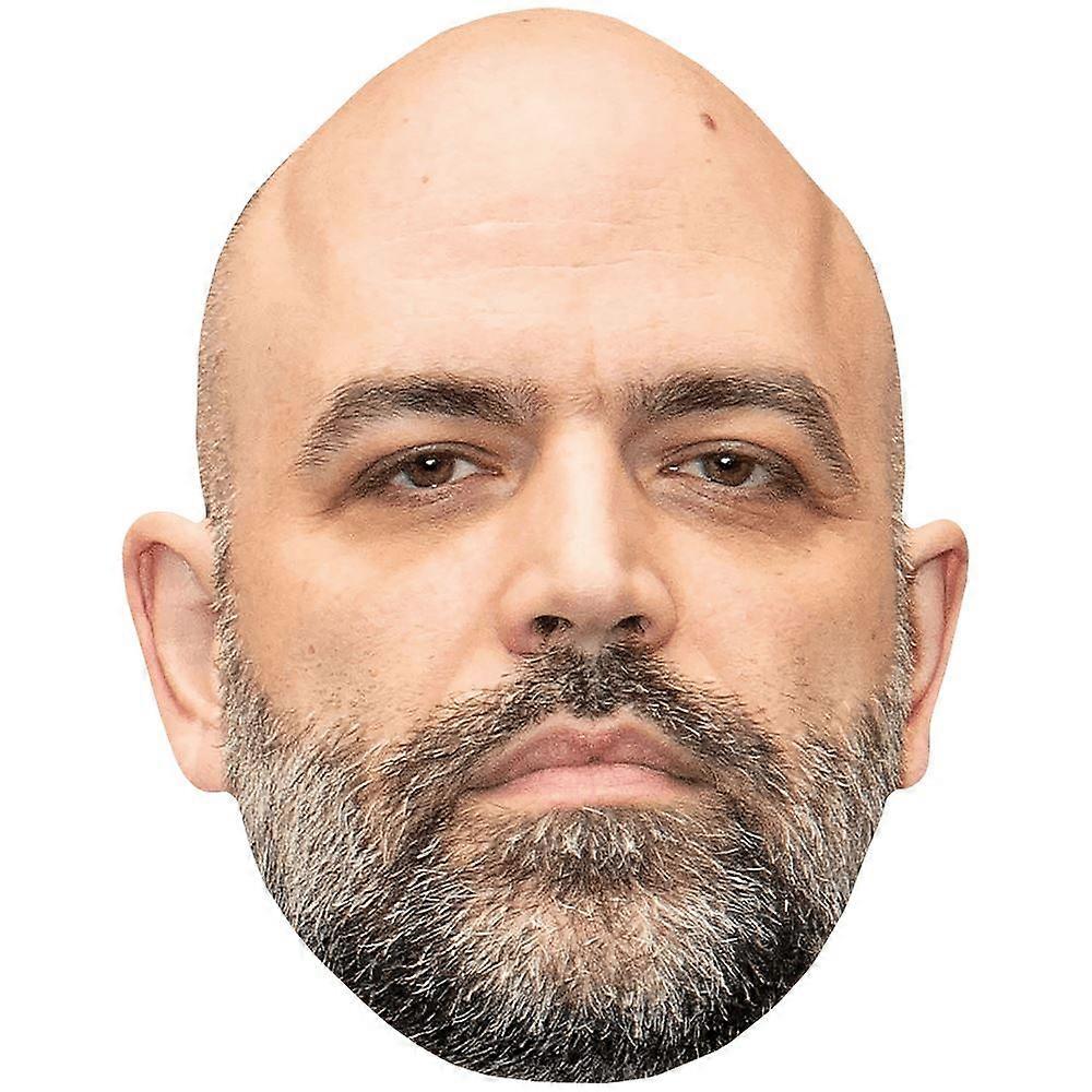 Roberto Saviano (Beard) Celebrity Mask, Flat Card Face
