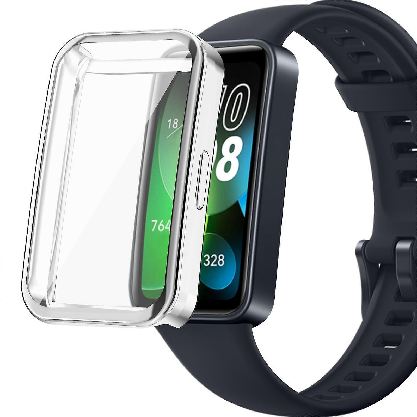 Compatible with Huawei Band 10 Screen Protector Case for Band 8/9/10 (Silver)