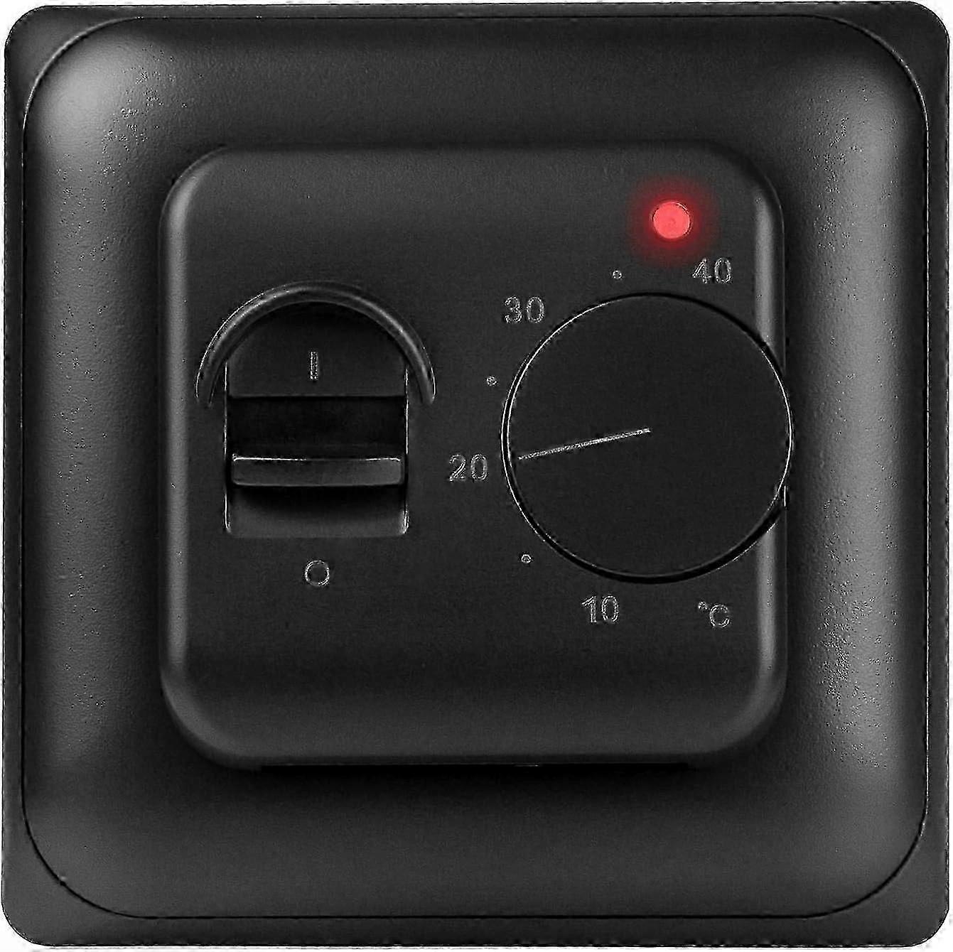 Analog rumtermostat med ekstern gulvføler til elektrisk gulvvarme, min./maks. temperaturregulering