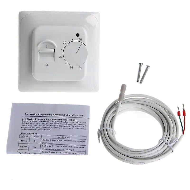OOTDTY Underfloor Heating Thermostat Air Conditioning Temperature Controller Switch 16A 220V