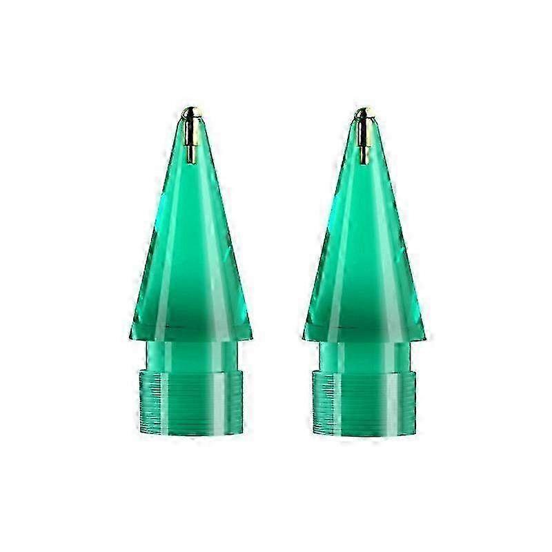 For Apple Pencil 1/2 2pcs Stylus Transparent Replacement Needle Nib, Spec: Round (Green) SZRH A-GB