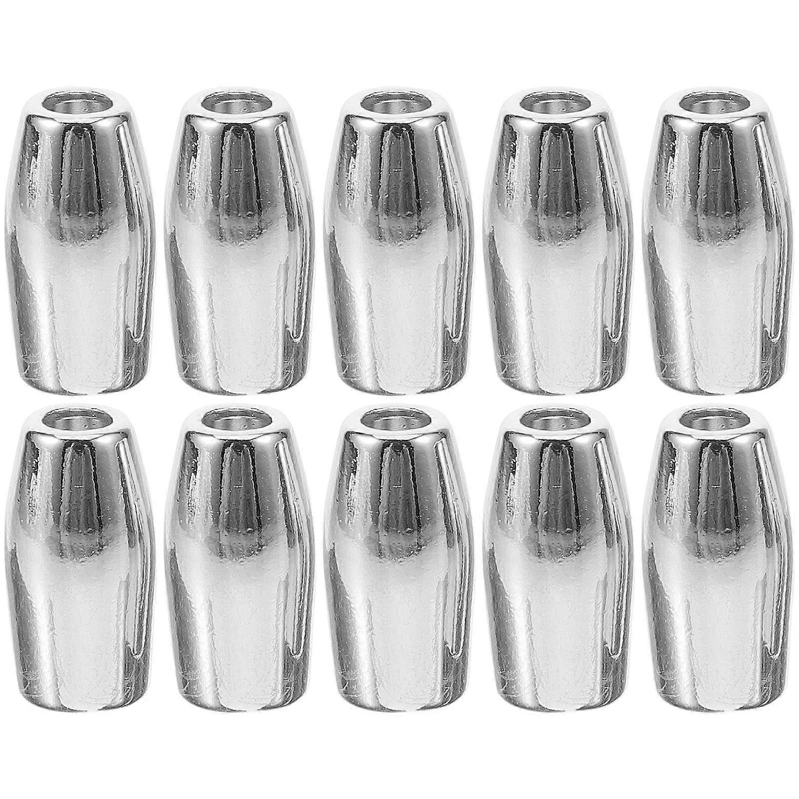 Everyday Use 10Pcs Zinc Alloy Cord Ends Stoppers For DIY Applications And Shoelace Fixing In Rounded Rectangular Shape