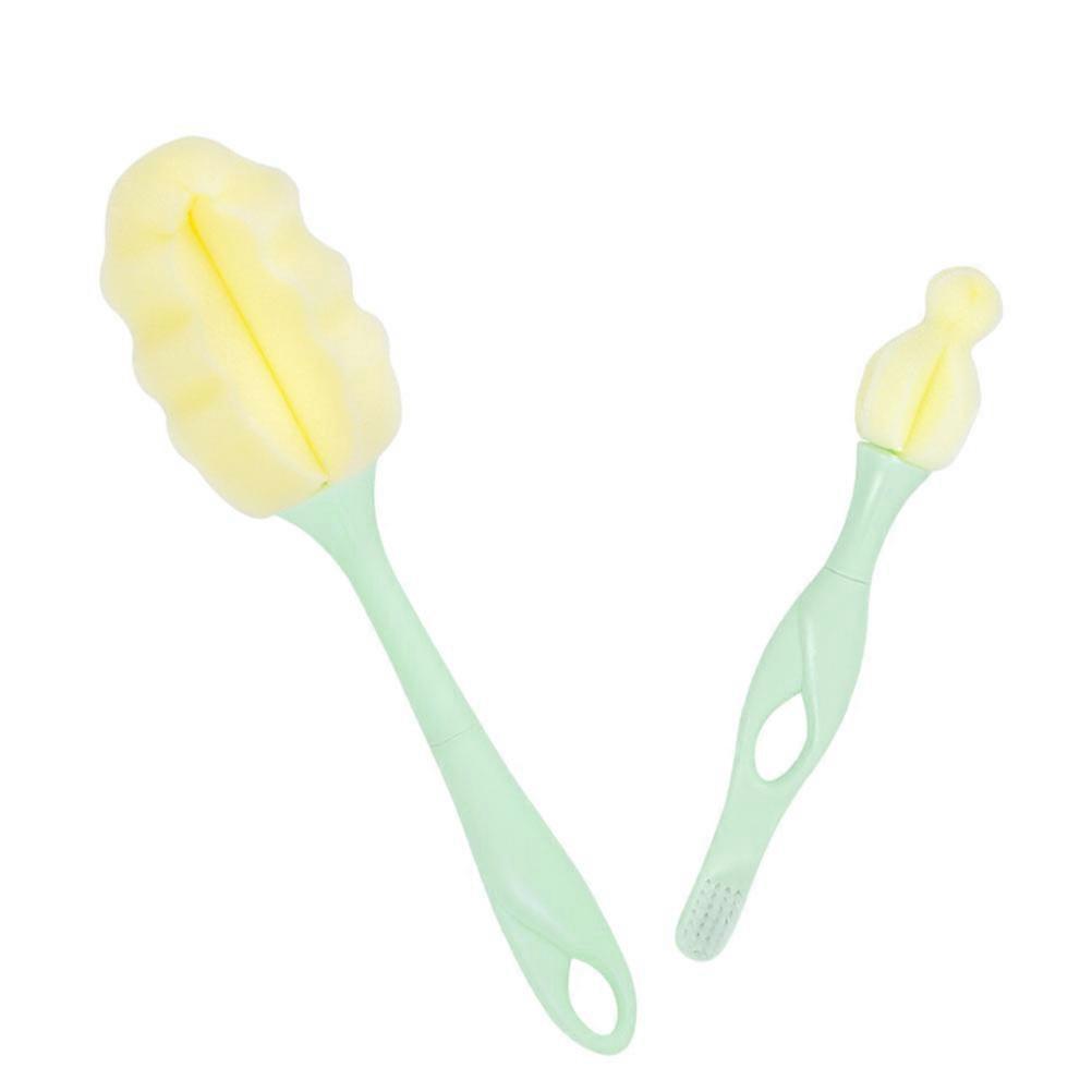 Cleaning Brush For Bottles 2Pcs PP Sponge Milk Bottle Pacifier Cleaning Use Light Green Household Users Functional Tool