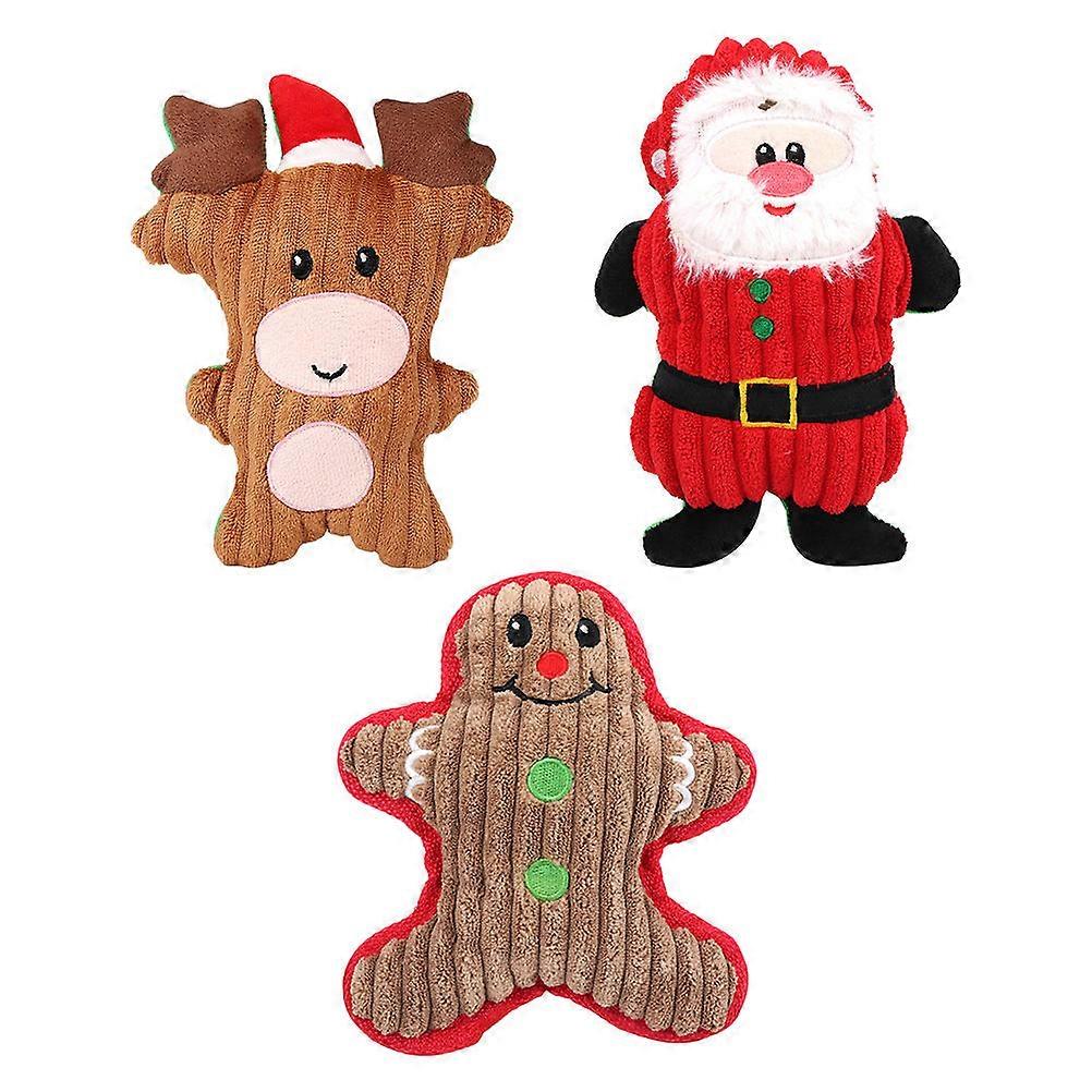 Dog Lovers Plush Squeaky Chewing Toy For Pets Safe Indoor Activity Medium Size 3Pcs