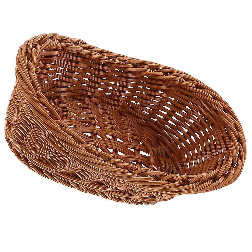 Practical Reusable Snack Holding Basket With Rounded Corners Ideal For Families And Restaurants In Brown 1Pack