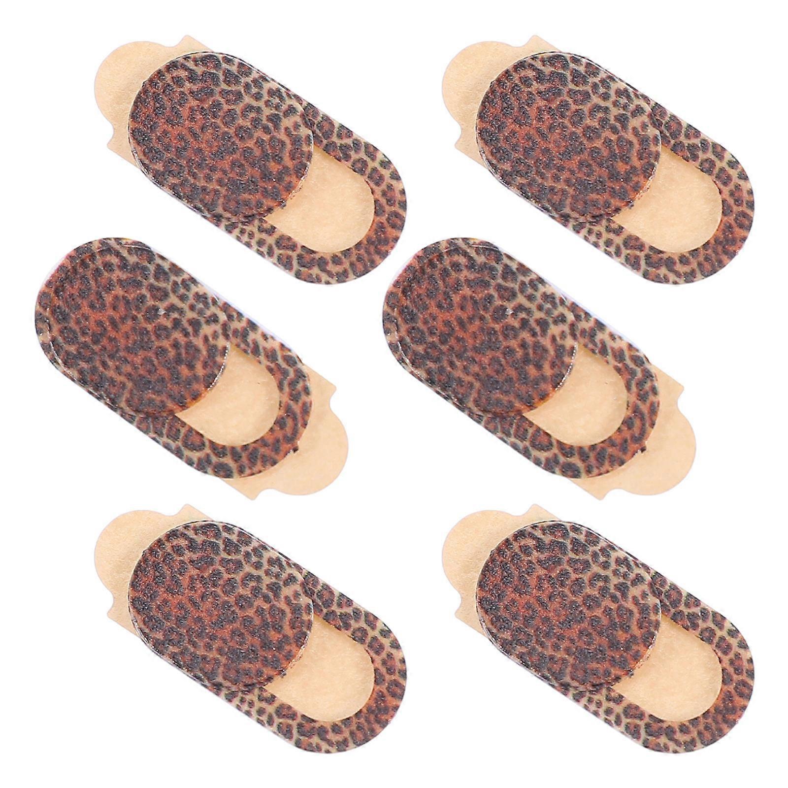 6pcs Leopard Webcam Covers Privacy Protectors Adhesive Camera Stickers for Laptop Tablet Ultra Thin Durable ABS Material Privacy Shields