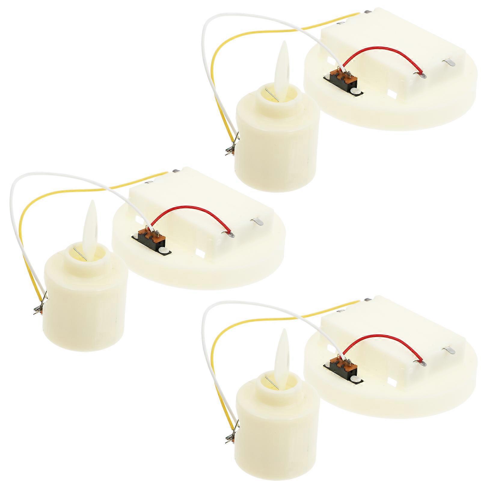 DIY Candle Lamp Supply with Sturdy Plastic Wicks for LED Candle Making Beige Color 3 Pieces