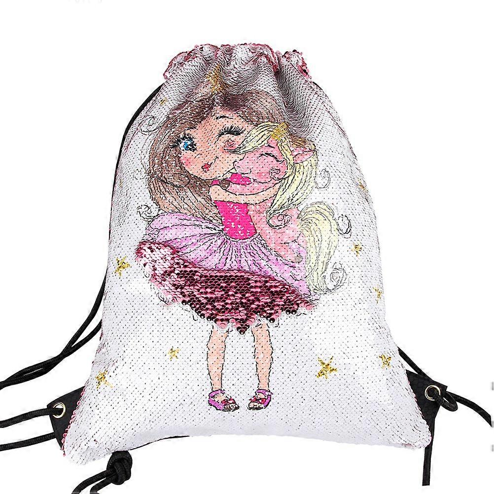 Drawstring Backpack for Women Waterproof Cartoon Design Multi Color Storage 1Set