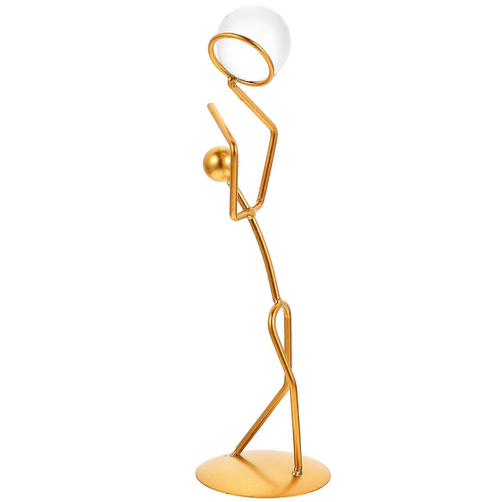 Abstract Line Basketball Player Sculpture Figurine, Iron Craft with Stable Base, Unique Home & Desktop Decoration for Holidays