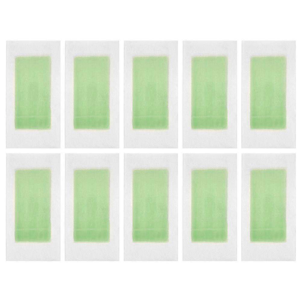 10pcs Professional Hair Removal Wax Strips Double Sided Unhairing Wax Paper for Bikini Leg Body (Green)