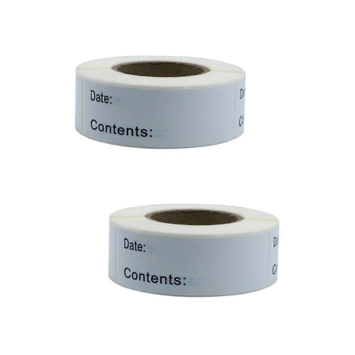 Removable Label Roll 2 Rolls For Food Labels No Residue Fridge And Freezer Safe Self-Adhesive For Reusable Containers