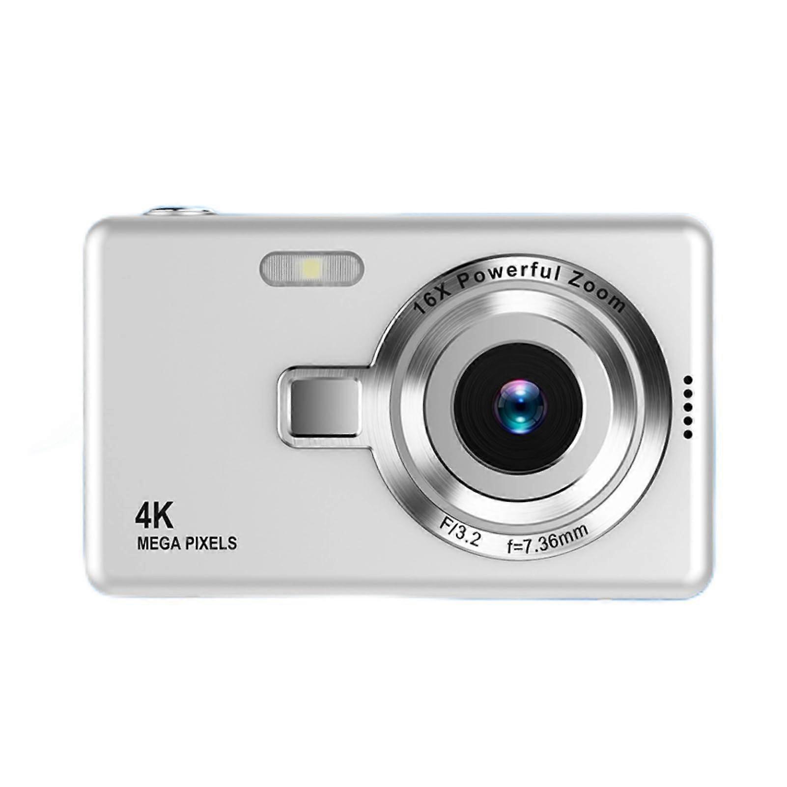 Digital Camera with 2.4 Inch TFT Screen, 12MP 1080P, 16x Zoom AntiShake (Silver)