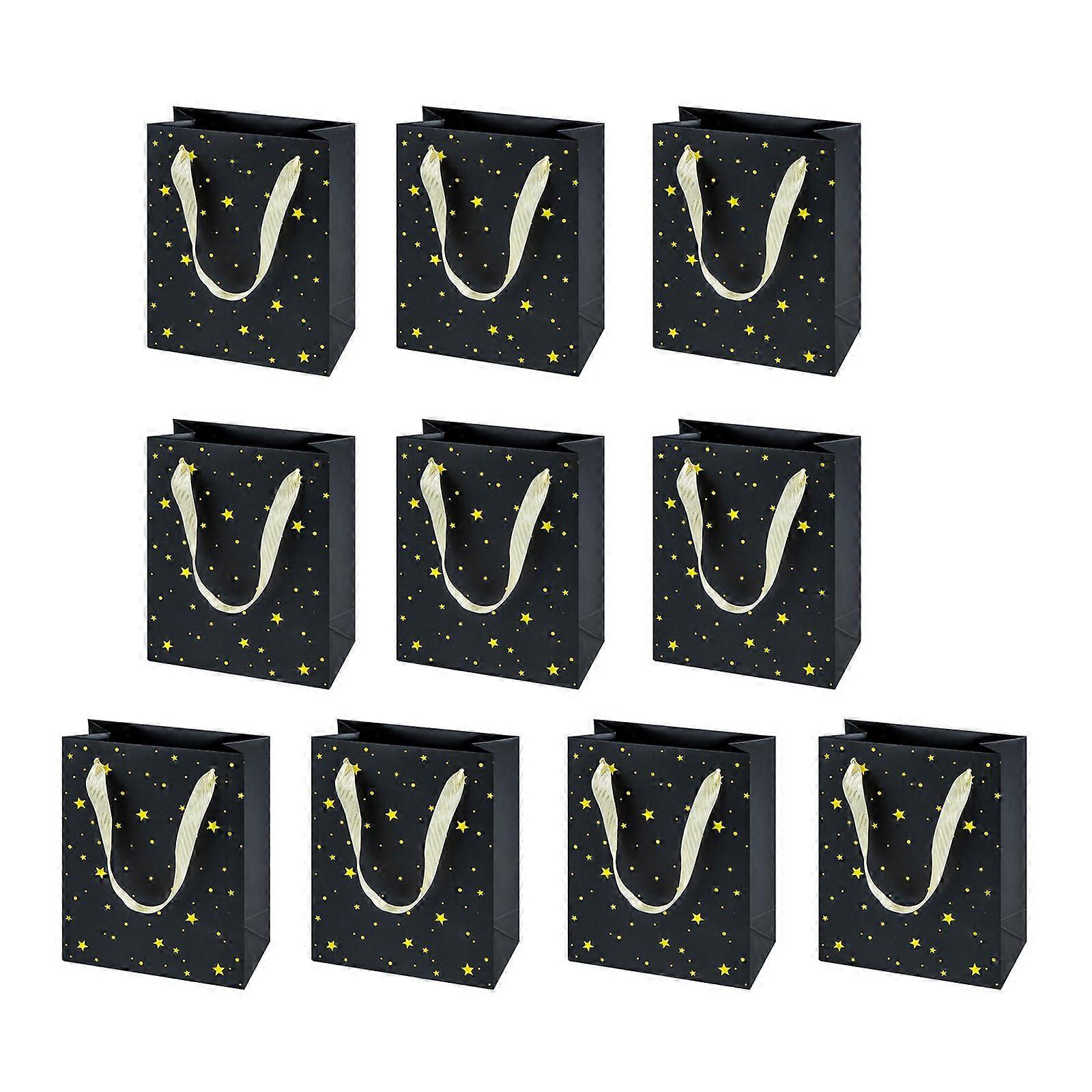 Colorful Paper Bags with Handles, Stylish Gift Bags for Party Favors, Multi-Purpose Storage Pouches, 10 Pack