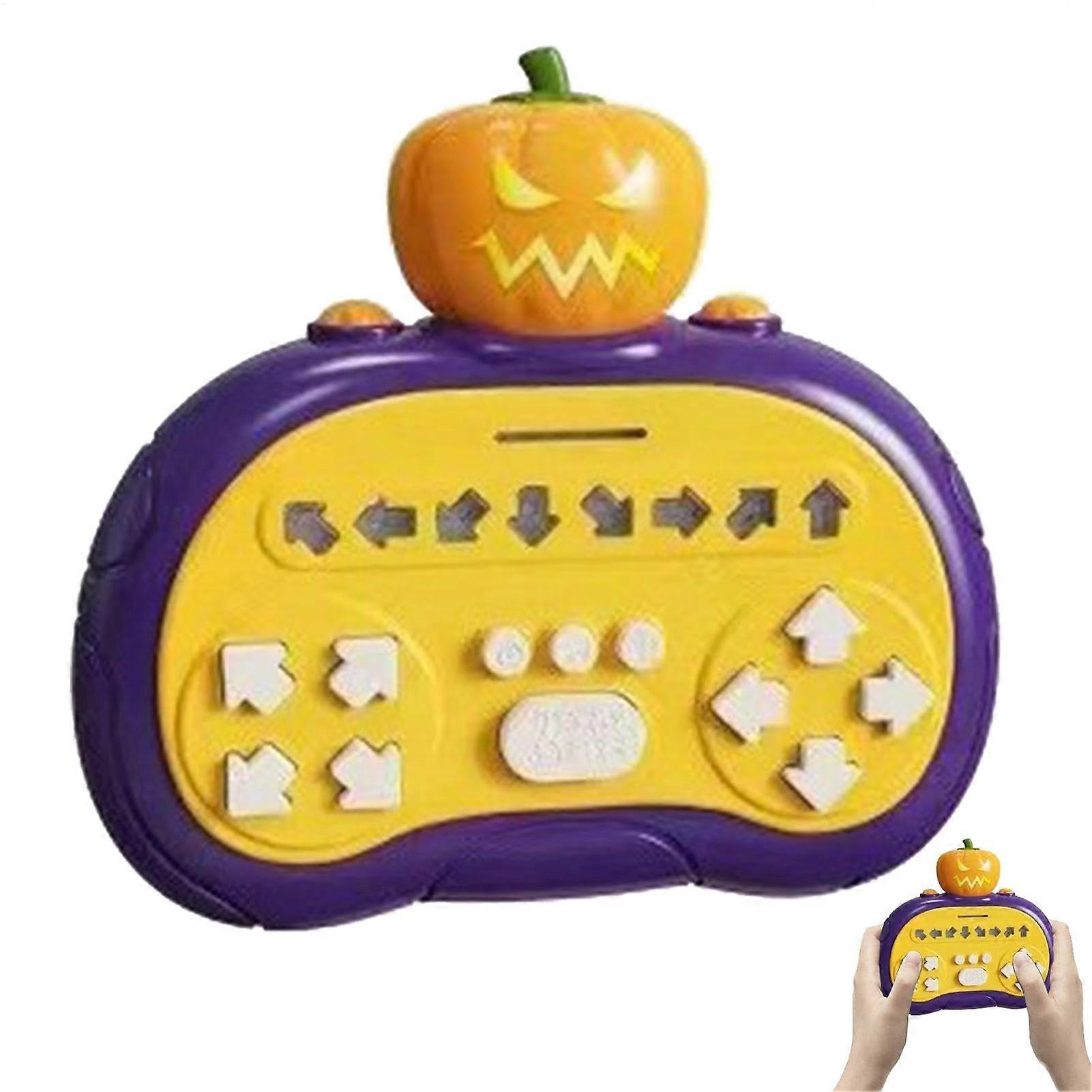 Fast Push Bubble Game Light Up 4 Modes Sensory Toy for Boys and Girls Relaxing Activities Halloween Pumpkin Theme
