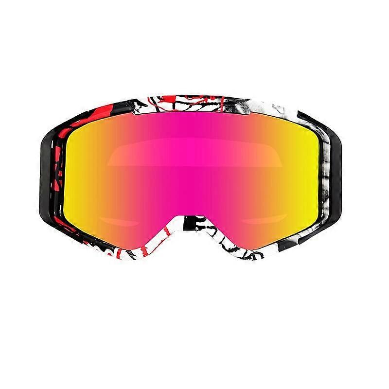 Motorcycle Goggles Anti-Fog Polycarbonate Lens, Foam Padding, Adjustable Strap, Ventilated Frame - Color NO5