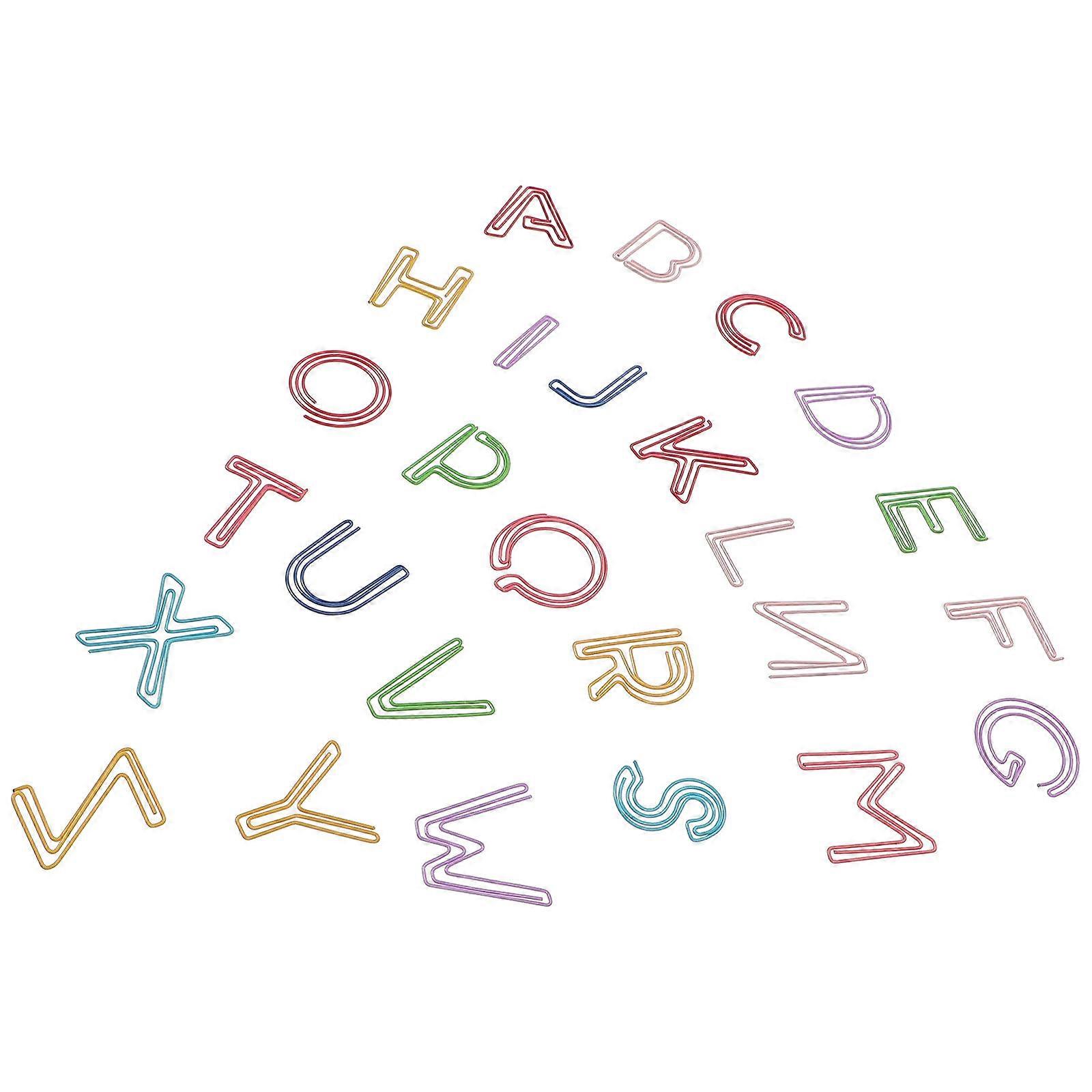 English Letter Shaped Clips 26Pack For Clamping Study And Work Life Using Assorted Color Quality Plastic