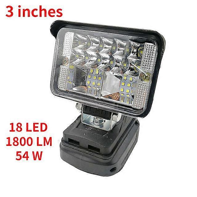 Projecteur sans fil de lampe de travail à LED pour Makita 18V BL1430 BL1830 Projecteur extérieur à batterie Li-ion Lumière de secours avec USB