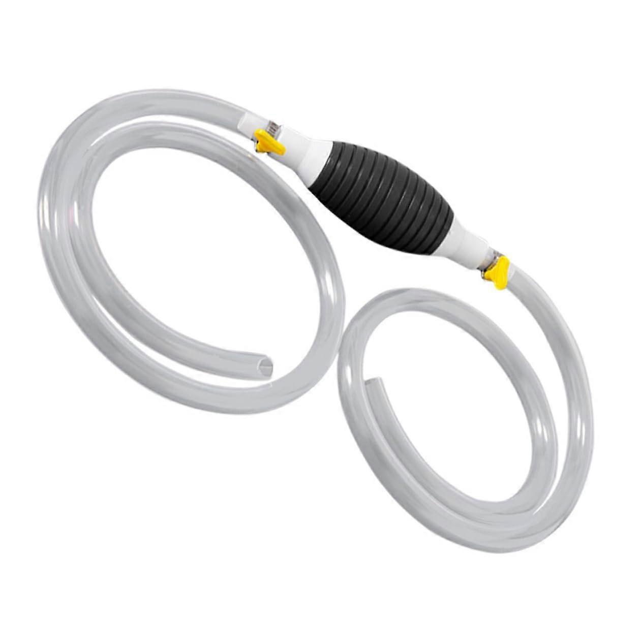 Hand Operated Siphon Pump for Liquids, Manual Transfer Pump for Petrol, Oil and Water with Flexible Hose Attachment