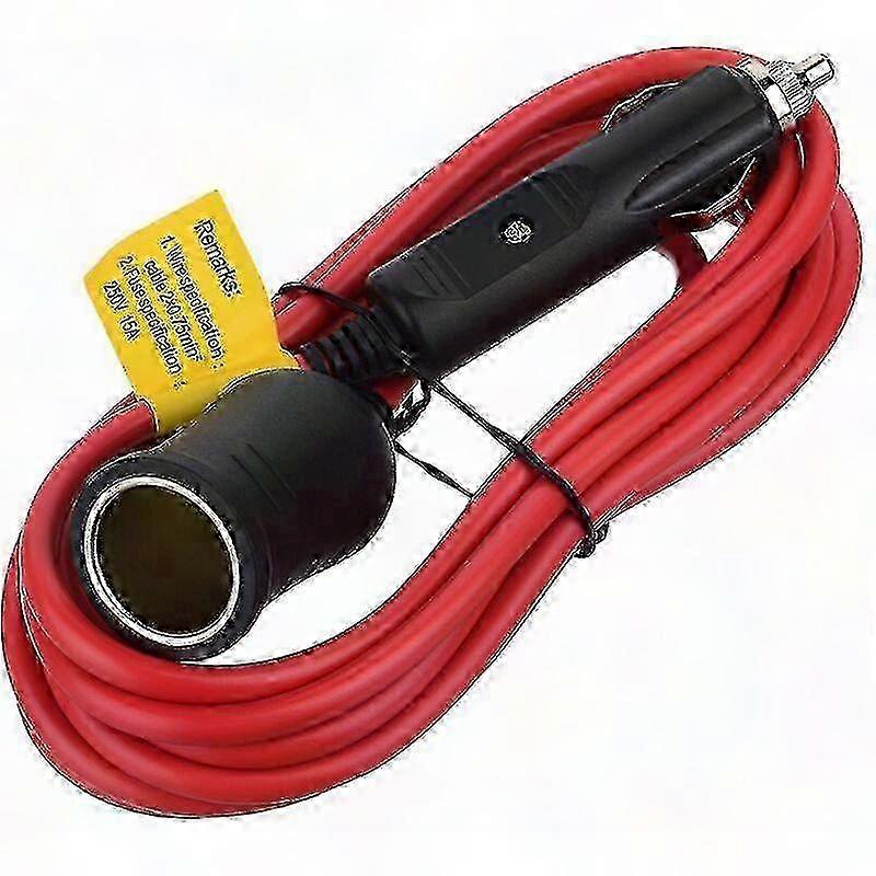 Heavy Duty 12V/24V 12ft Extension Cord with Cigarette Lighter Plug, Model: 10