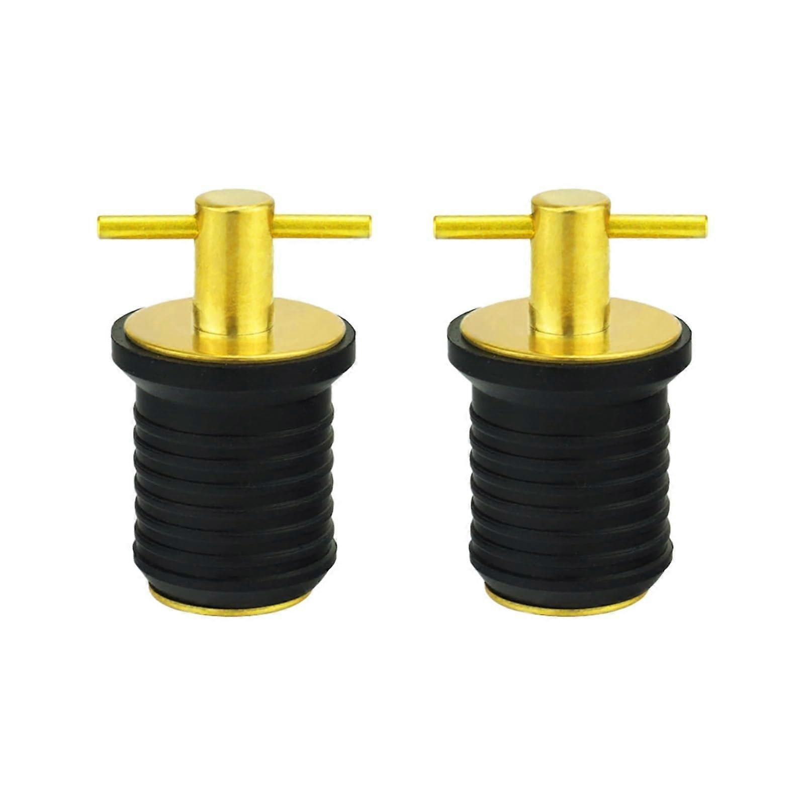 2pcs Sealing Durable Turn Replacement Parts Brass T Handle Transom Bilge Easy Install Marine For Hull Boat Drain Plug (Color : 25mm)