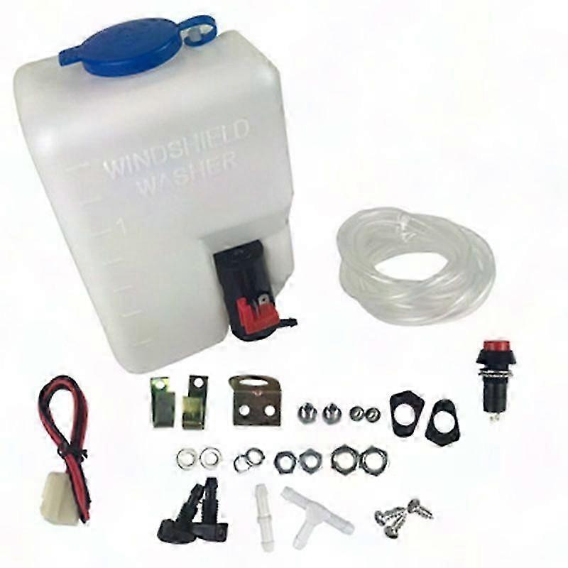 12V 1.5L Universal Motorcycle Car Windshield Washer Reservoir Pump Kit