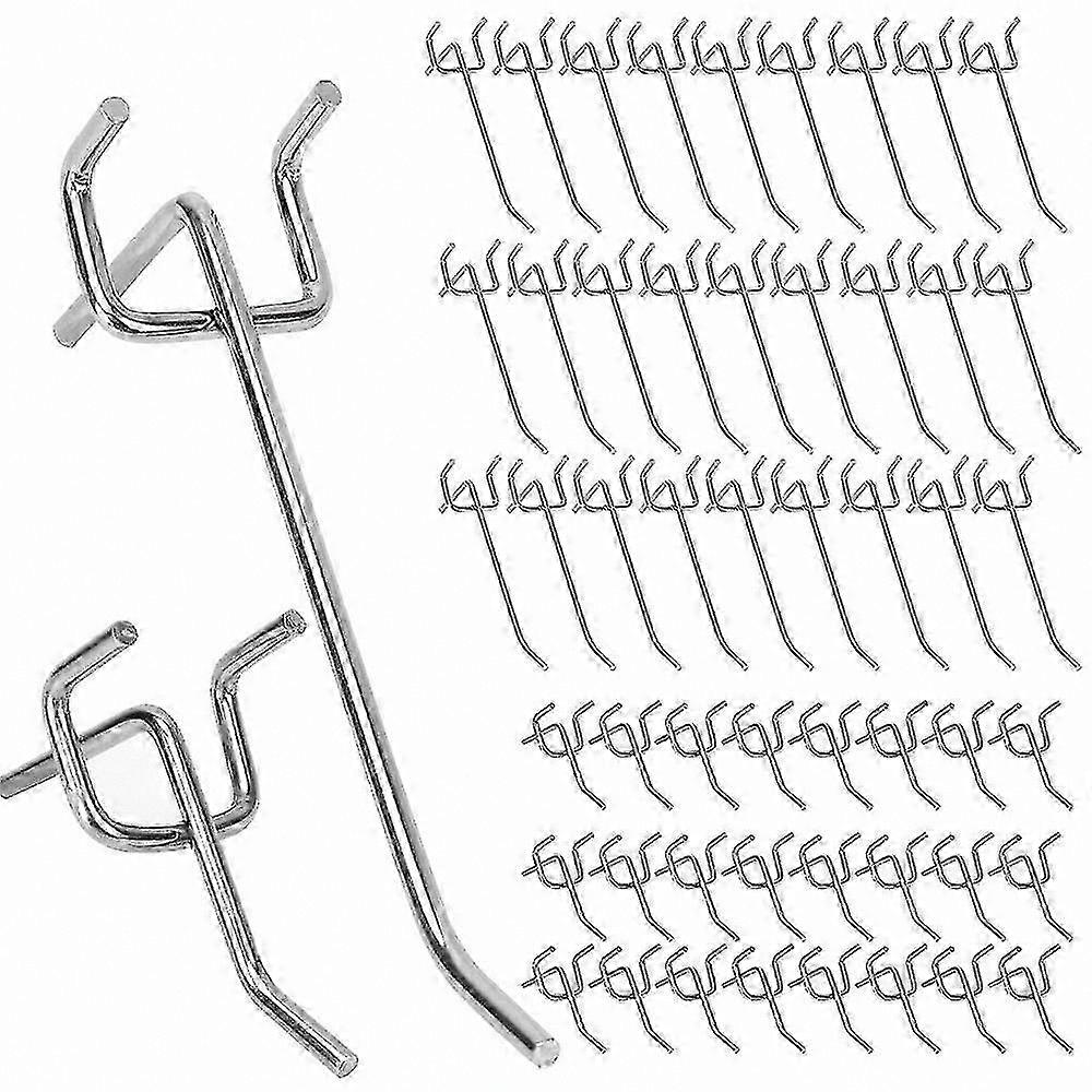 50 Pack Pegboard Hooks - 10cm & 5cm Wall Hooks for Retail Displays and Panels