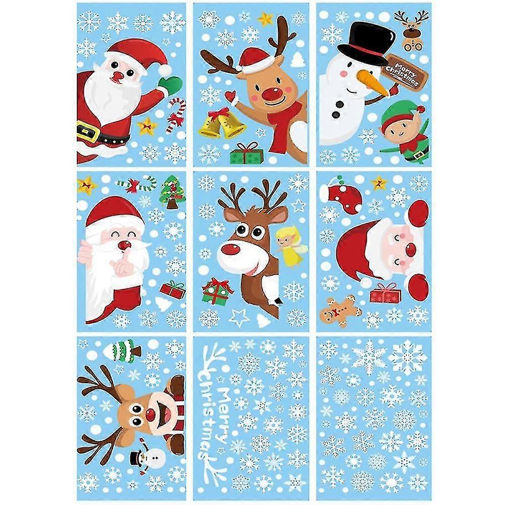 Christmas Snowflake Window Clings, Merry Christmas Window Clings For Party Decorations