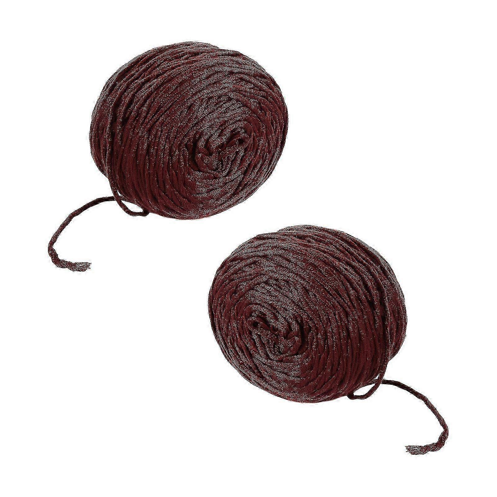 2pcs 16-strand Solid Color Knitting Wool Cotton Coarse Yarn Woven M...