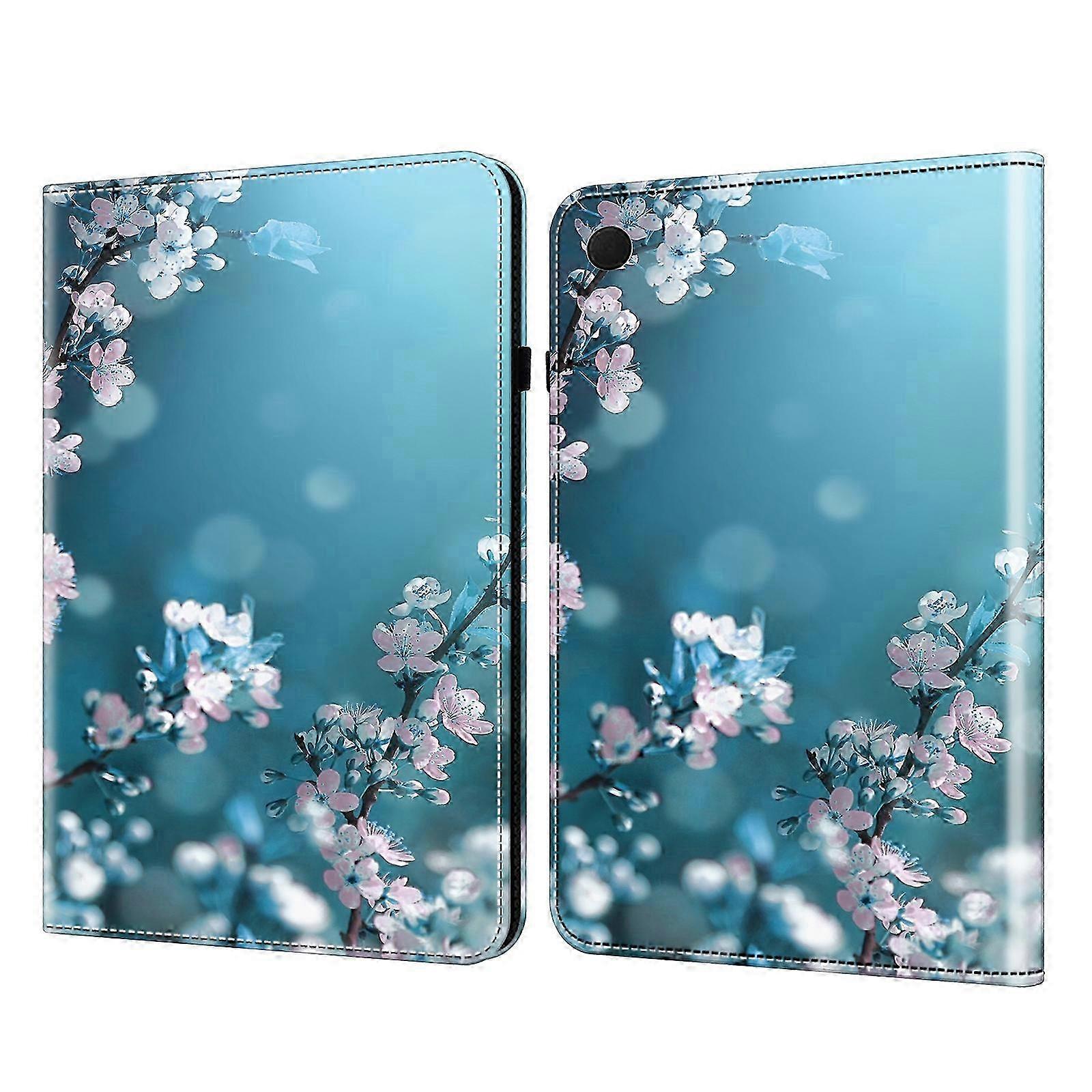 For Tab A9+(plus) Closure Shockproof Case Pattern Pu Flip Tablet Cover With StandPeach Blossom