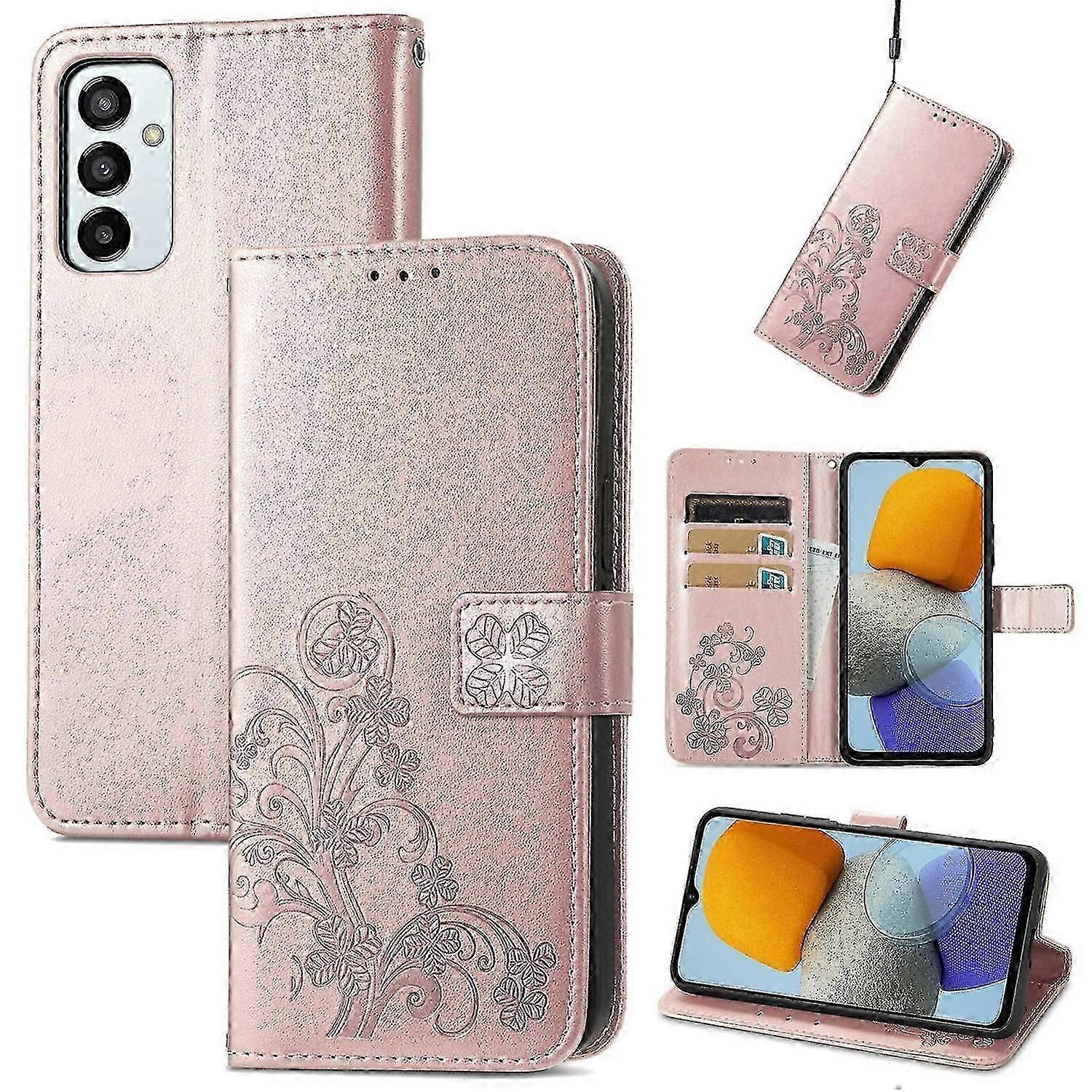 Four-leaf Clasp Leather Case For Samsung Galaxy M23 hk