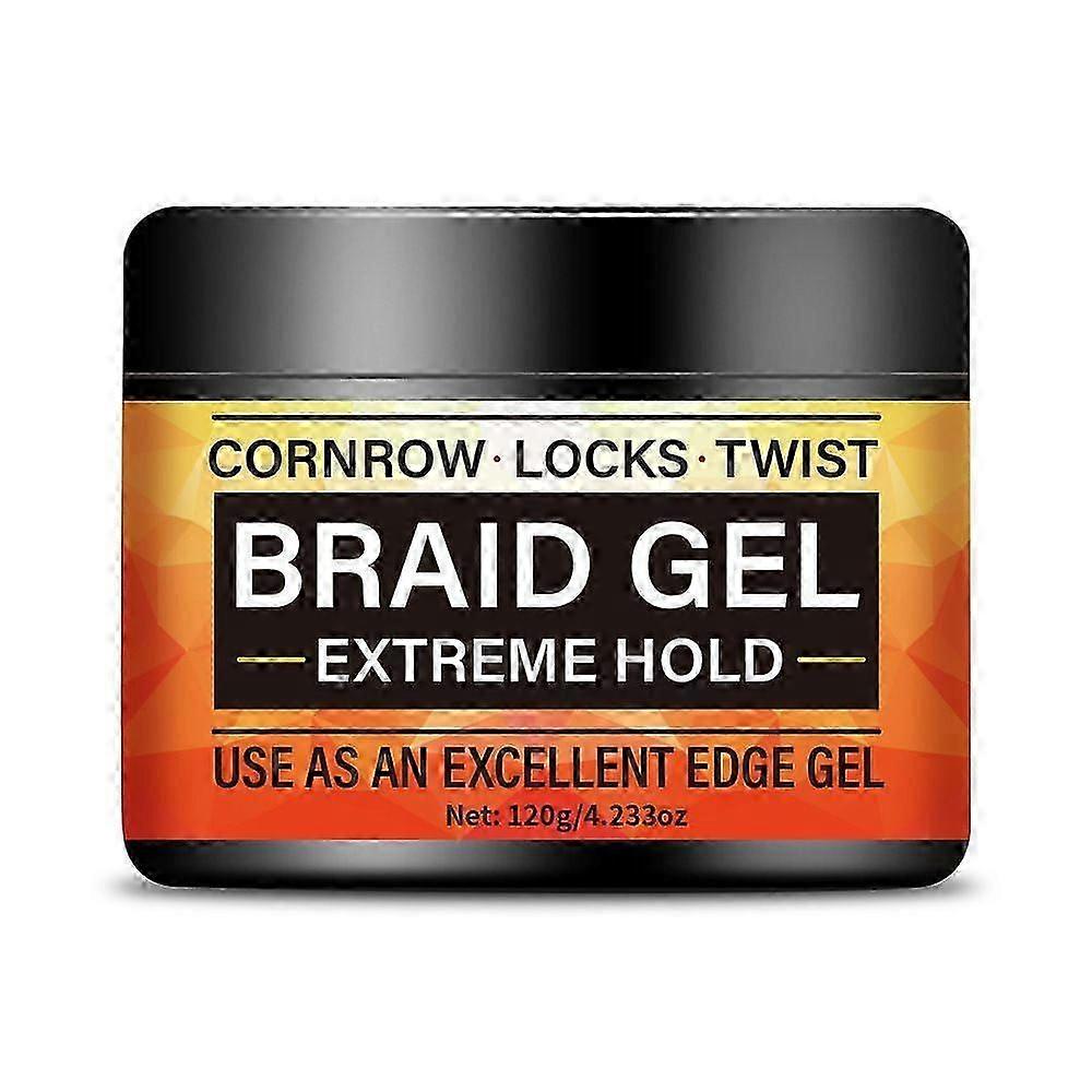 Extreme Hold Braid Gel | High Shine | Frizz & Flake-Free Edge Control | Slick & Style Braids, Locks, Twists, Cornrows, 120G