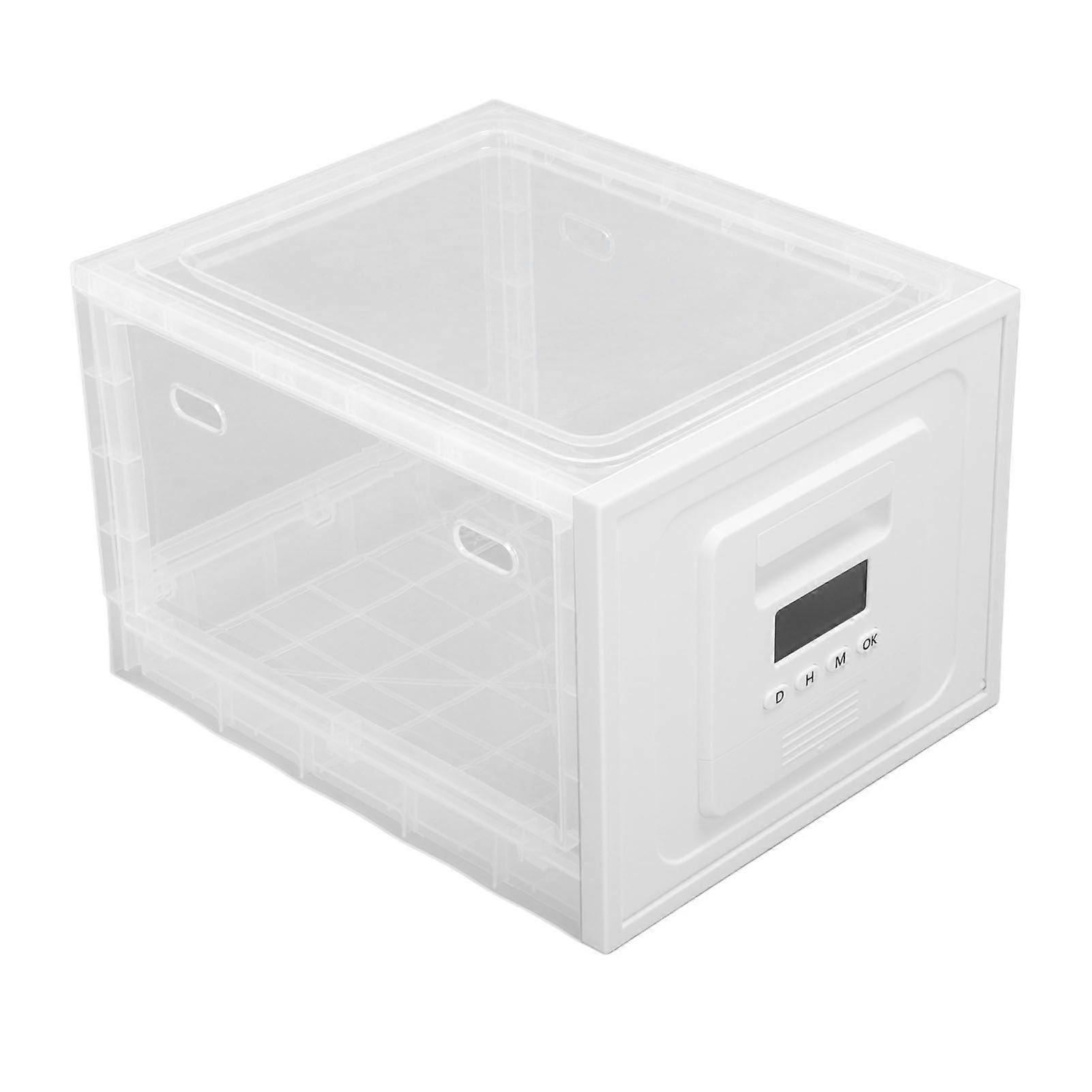 Clear Lockable Storage Box Digital Combination Timed Medication Lock Box for Food Snacks Phone Tablet Safety