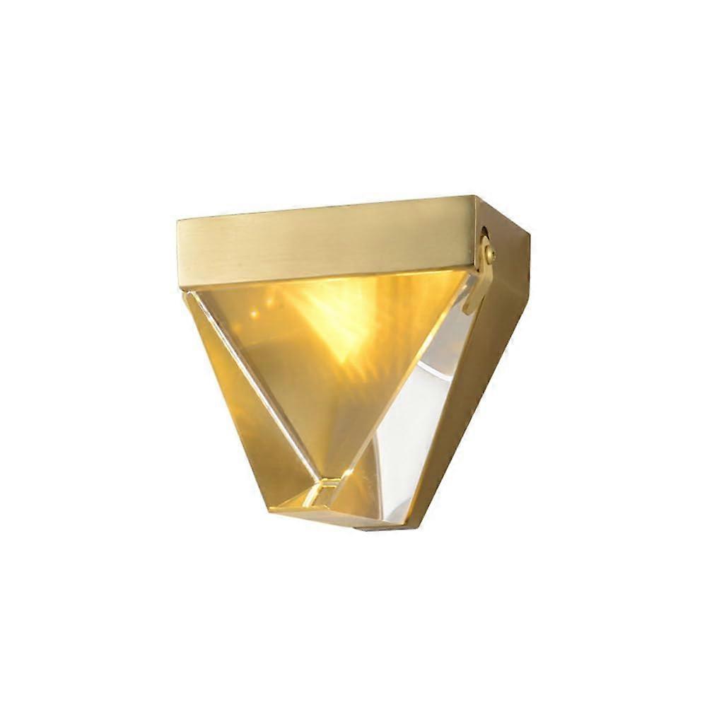 Crystal Wall Sconces Gold LED Wall Light With 3 Color Temperatures Indoor Wall Mount Lamp Brass Finish
