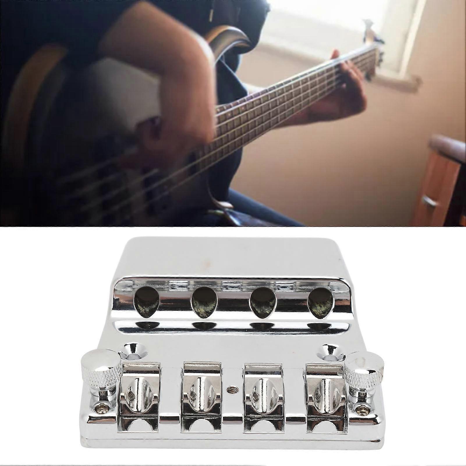 4-String Adjustable Height Zinc Alloy Bass Guitar Bridge 18mm