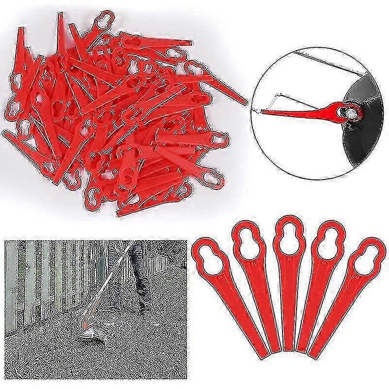 80 Pcs Plastic Grass Trimmer Blade Replacement Blades Lawn Mower Bl...