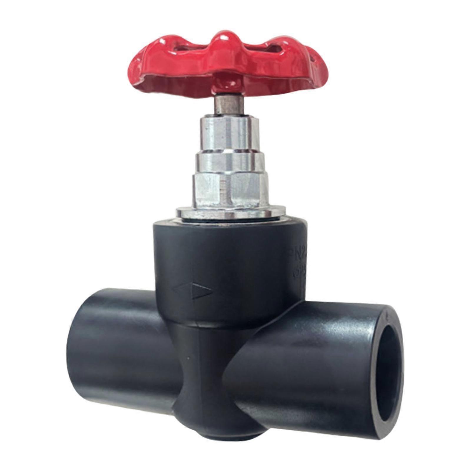 Water Shut Off Valve Red Round Handle Thickened PE High Capacity Water Stop