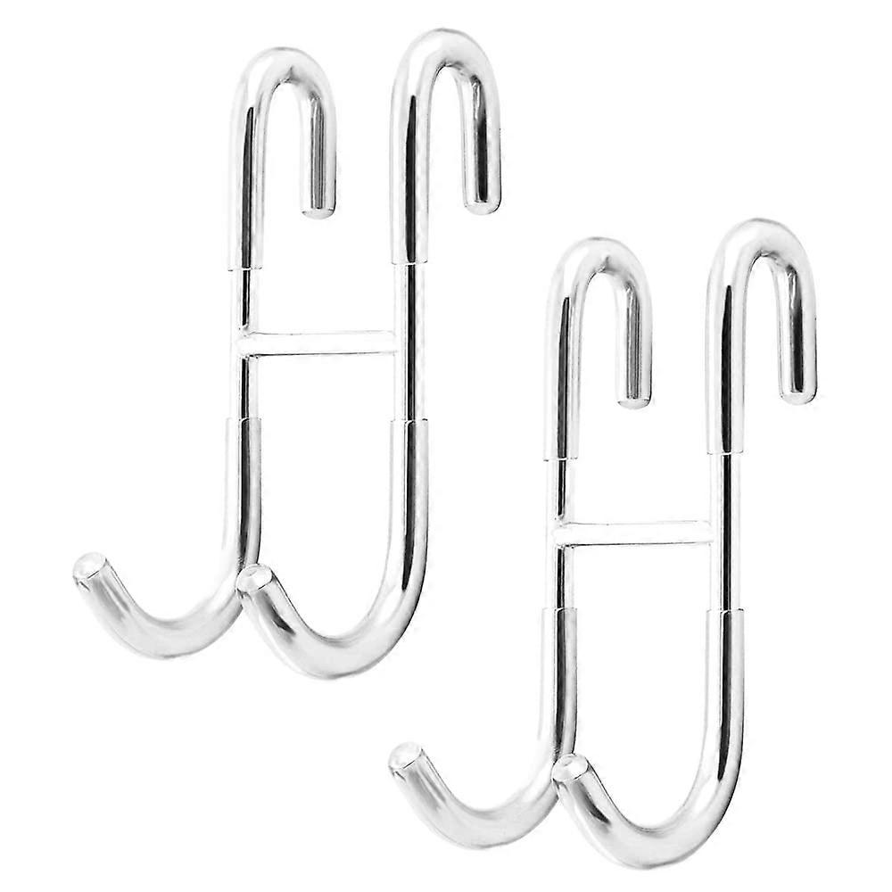 Stainless Steel Shower Door Hooks SShaped Extended Towel Hanger 2Pack Double Hooks For Glass Door