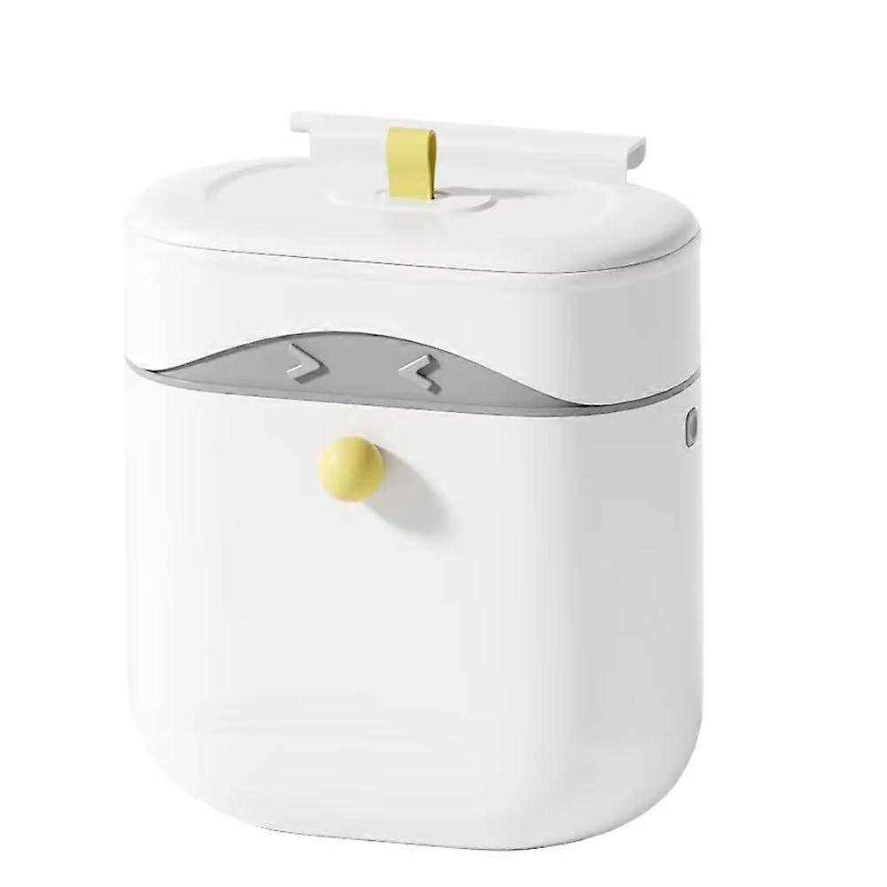 Kitchen Trash Can LargeCapacity Flip WallMounted Waste Bin With Lid