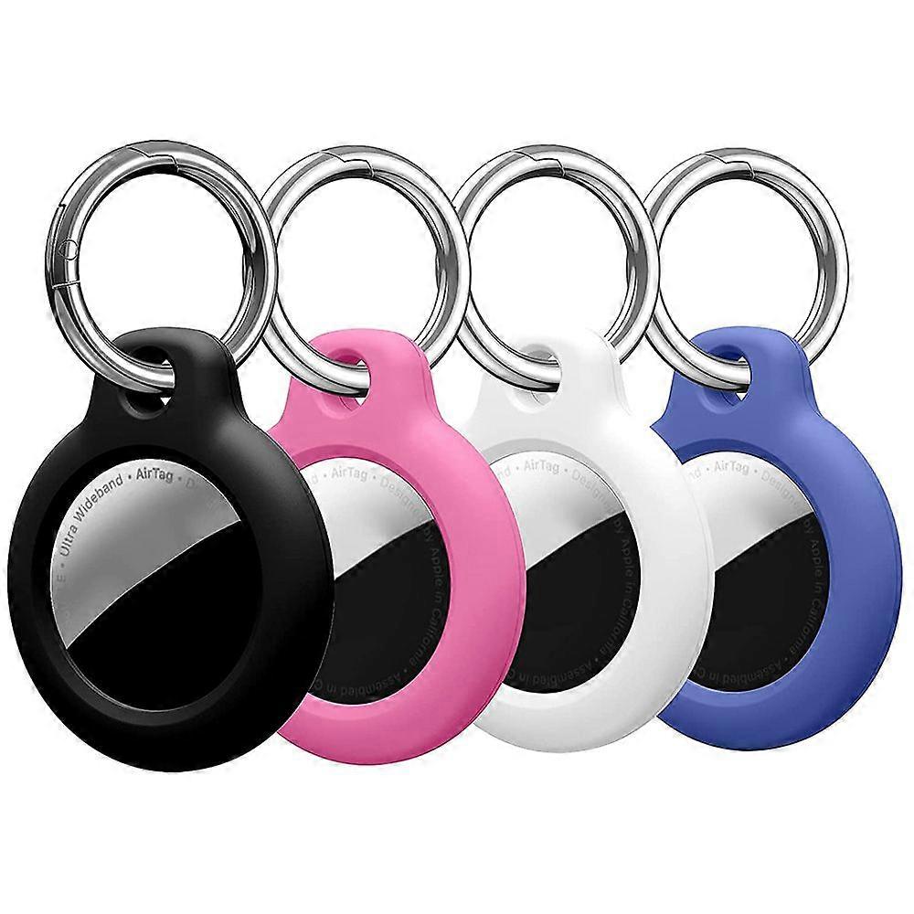 4 Pack Silicone Case Compatible with Protective Cover Accessory for AirTags Case, Air Tag