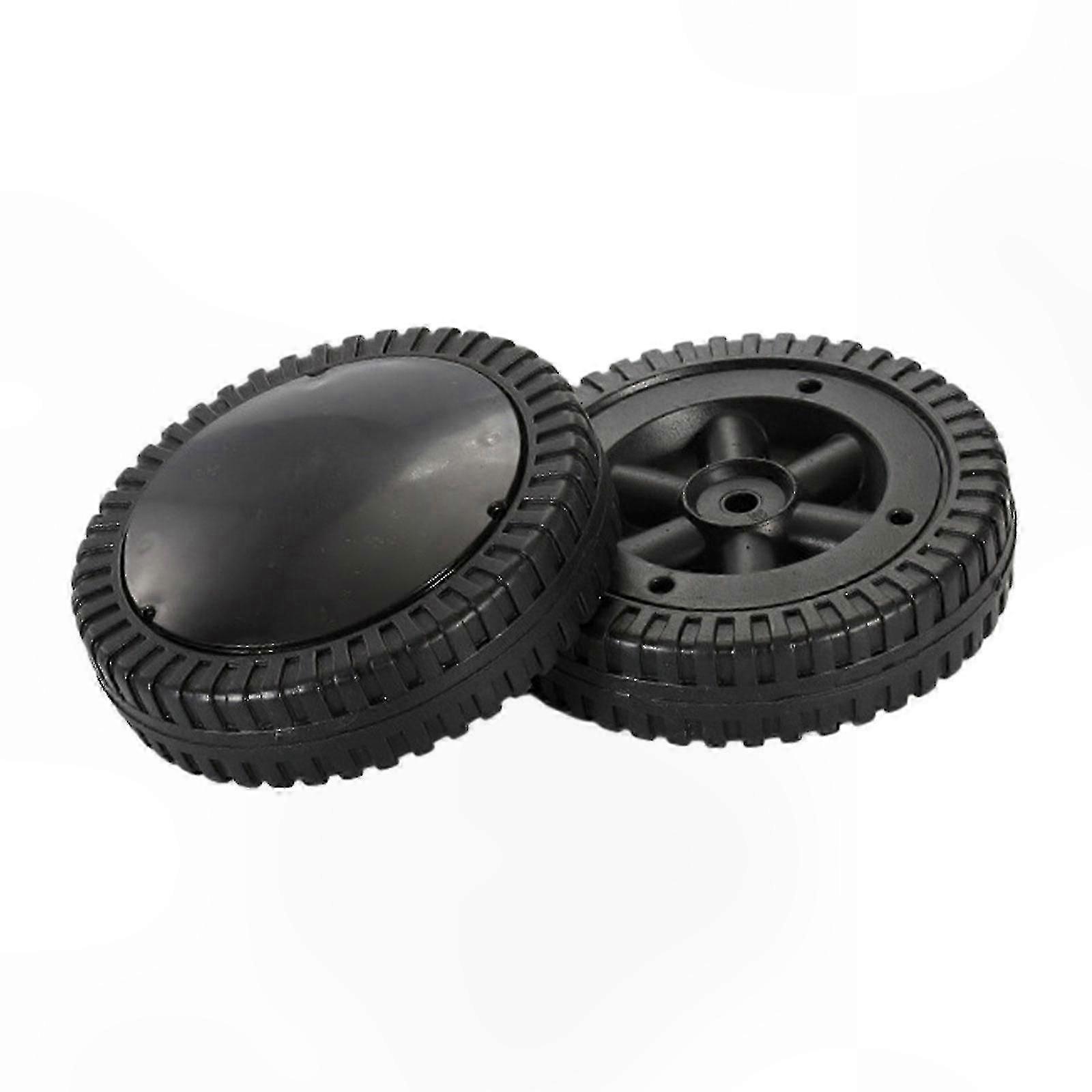 6-Inch Black Replacement Wheels for BBQ Grills, 2-Pack Smooth Rolling Tires