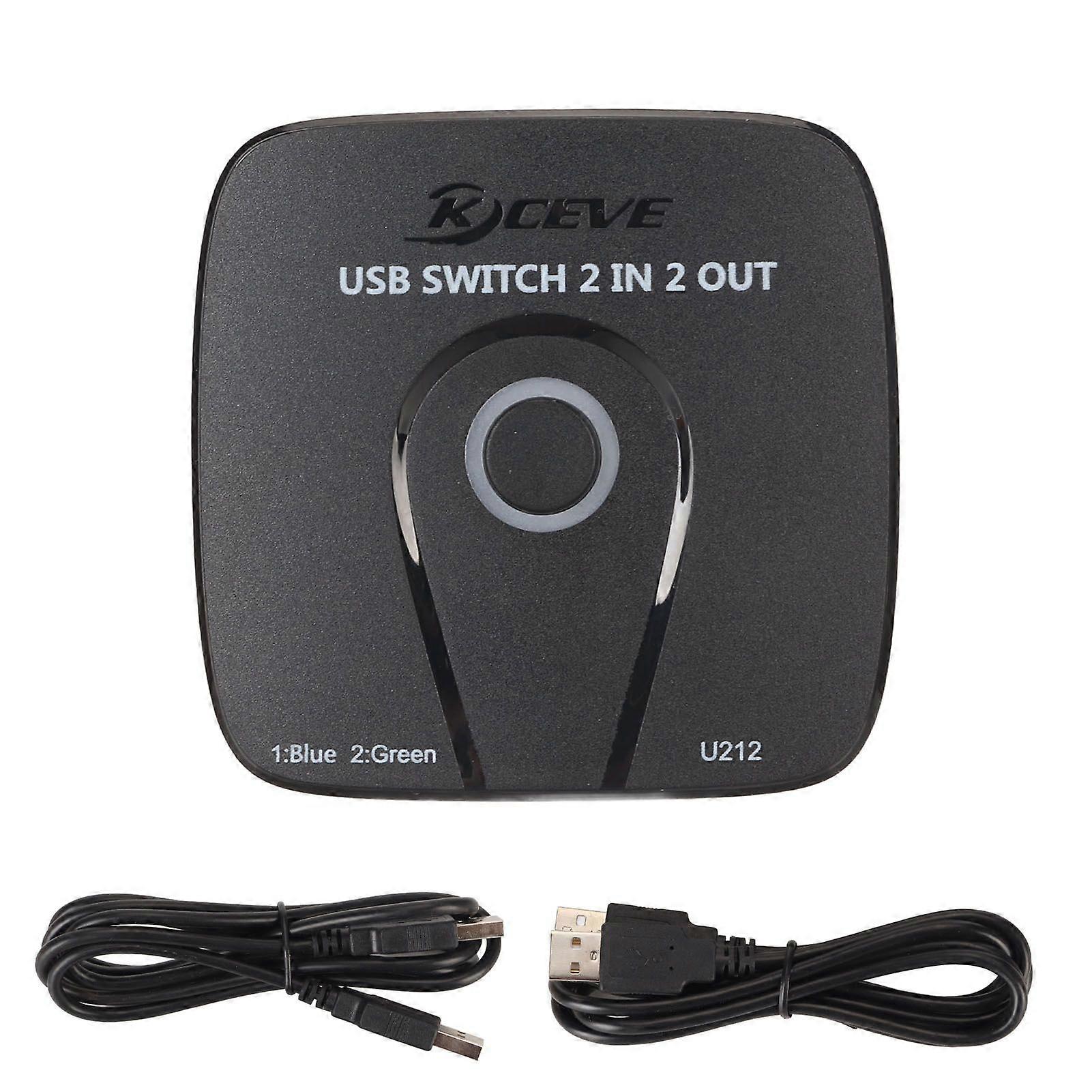 2 in 2 Out USB Switcher Seamless Switching USB Switcher for 2 Computers Share 2 USB Devices Mouse Keyboard Scanner Printer