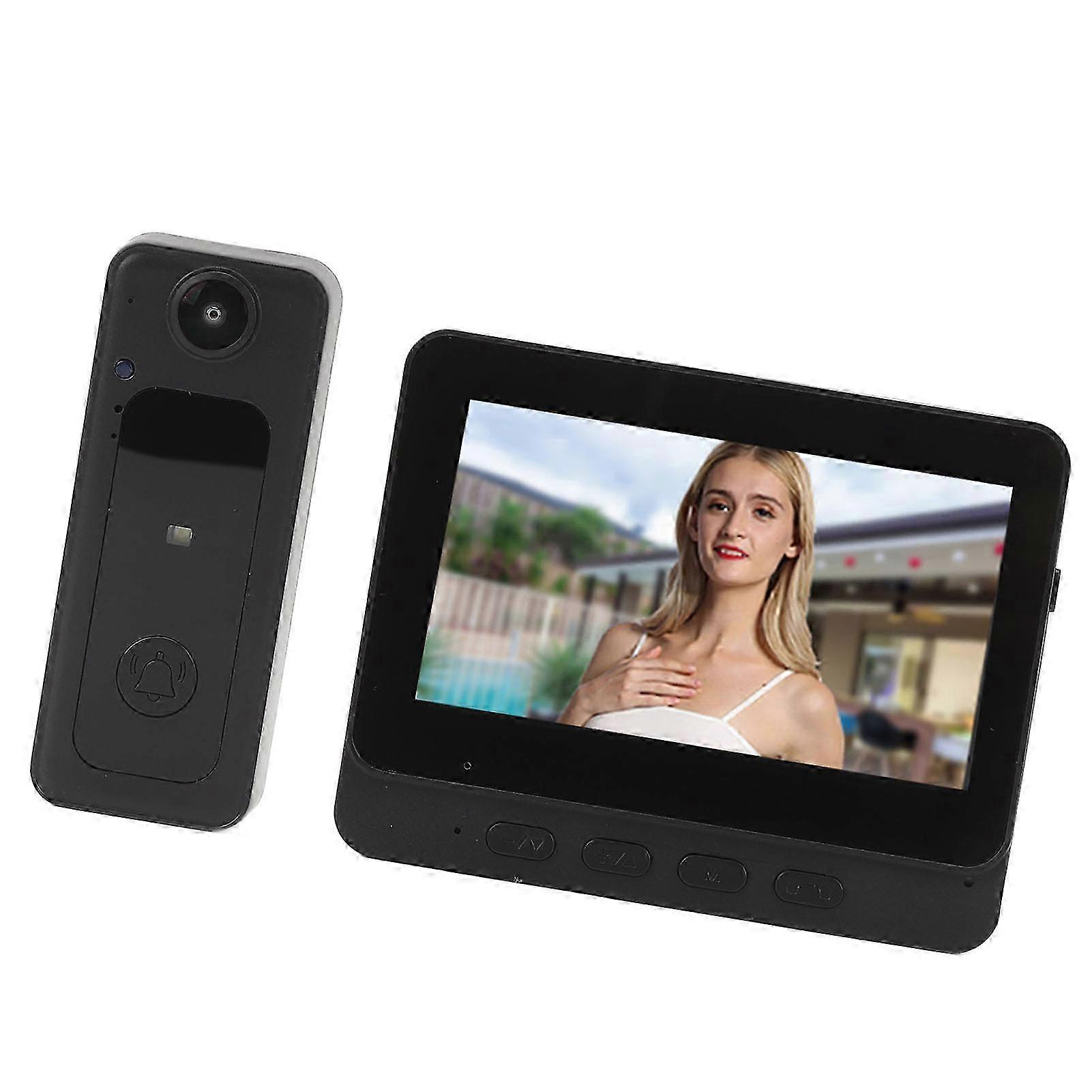 2025 Video Doorbell System 1080P Night Vision 4.3 Inch Color Screen IP65 Waterproof Wireless Intercom Video Display Doorbell
