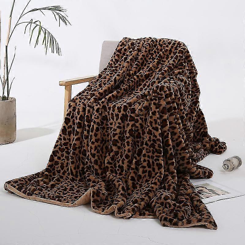 Leopard Print Pv Decke Kaninchen Decke Kristall Fleece Sofa Decke Nickerchen Decke