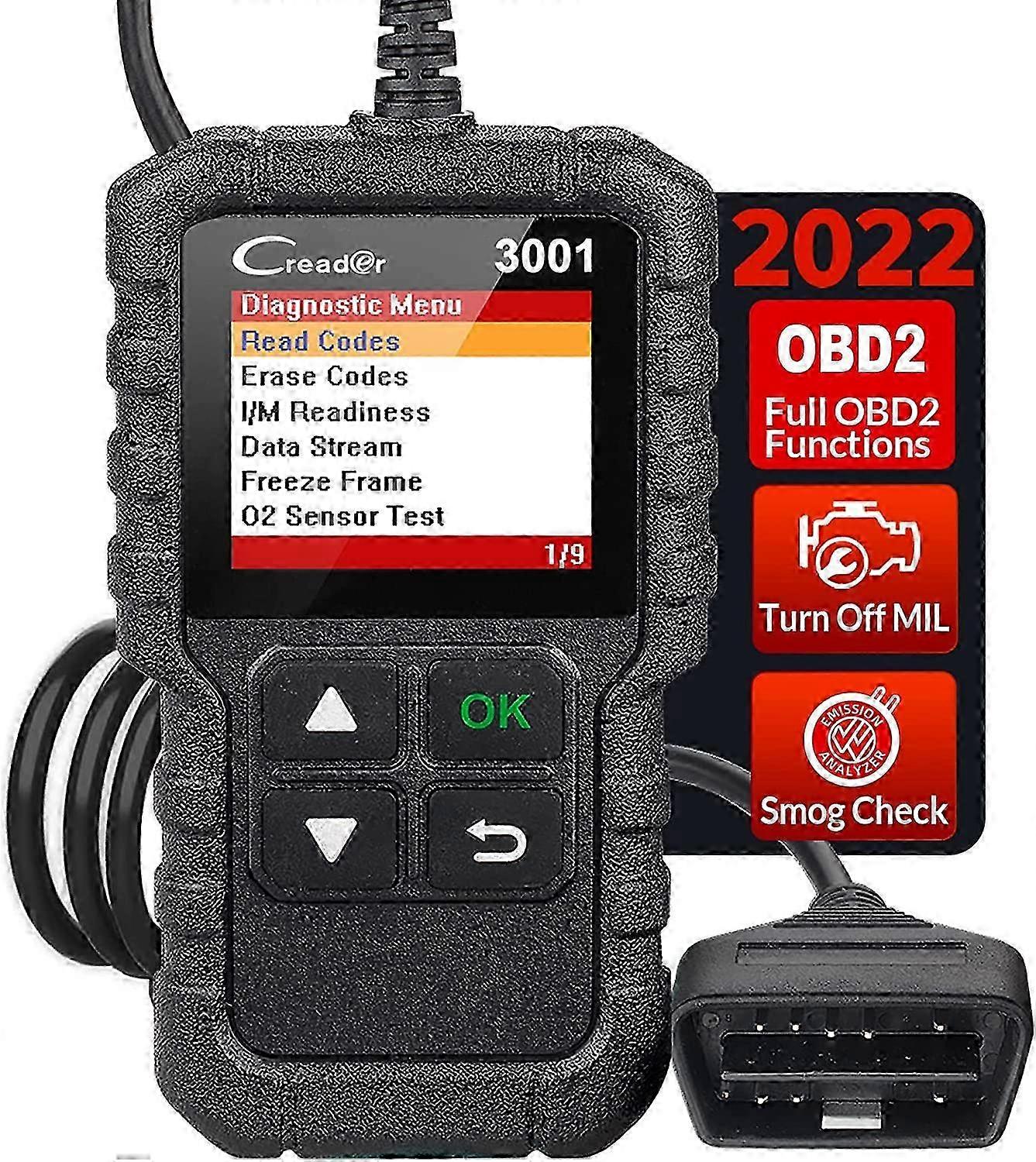 Creader 3001 Scanner OBD2, Lecteur de code de défaut du moteur Mode 6 Outil d’analyse de diagnostic CAN pour toutes les voitures de protocole OBDII depuis 1996 2025